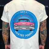 "Classy Chassy" Tee  - Baby Blue & Hot Pink On White