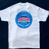 "Classy Chassy" Tee  - Baby Blue & Hot Pink On White
